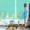 Aludibondbild DÜSSELDORF SKY