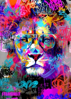 Aludibondbild GRAFFITI LION