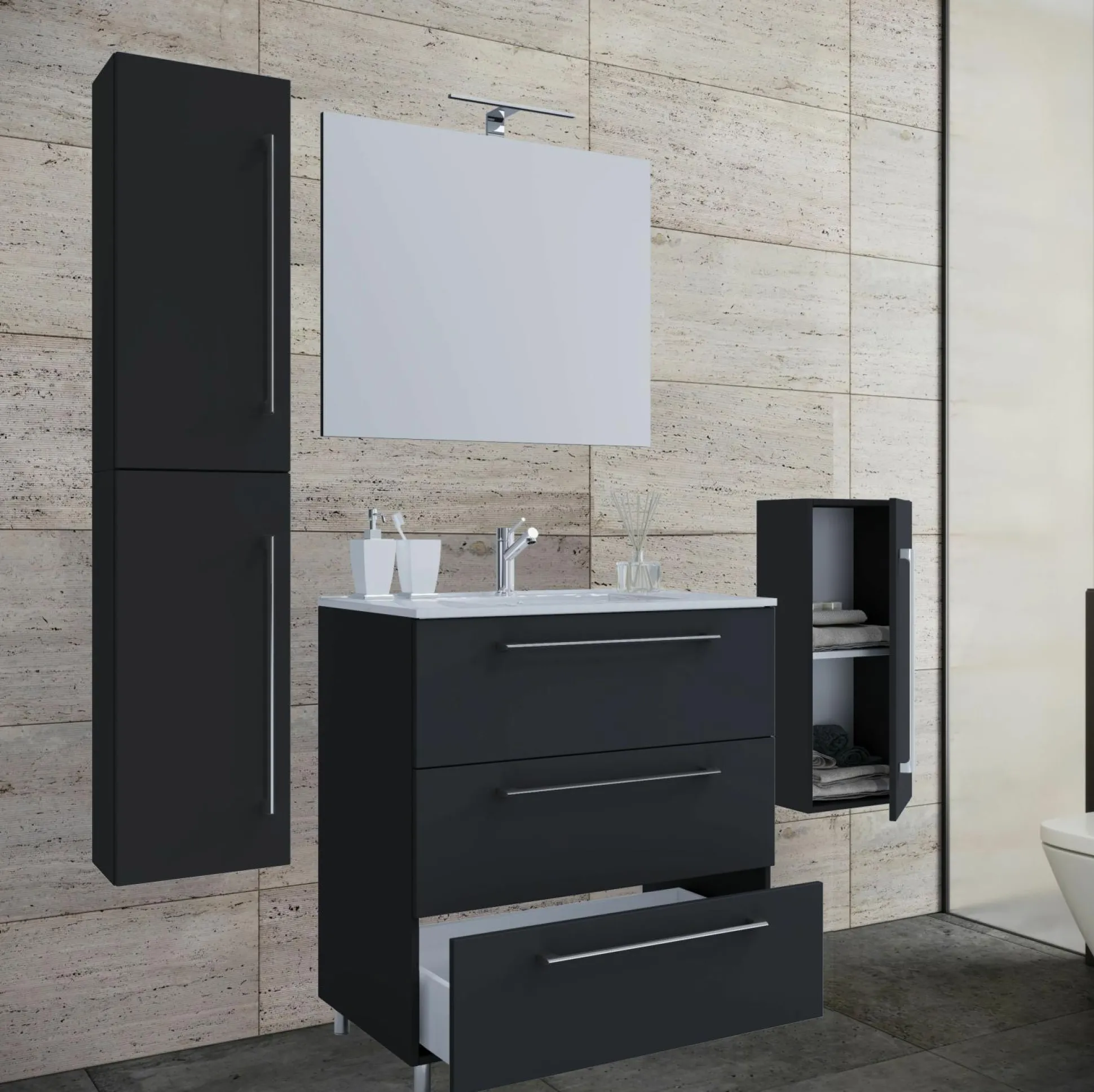 Badezimmerset 5-tlg. Schubo