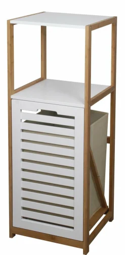 Badregal mit Wäschesammler