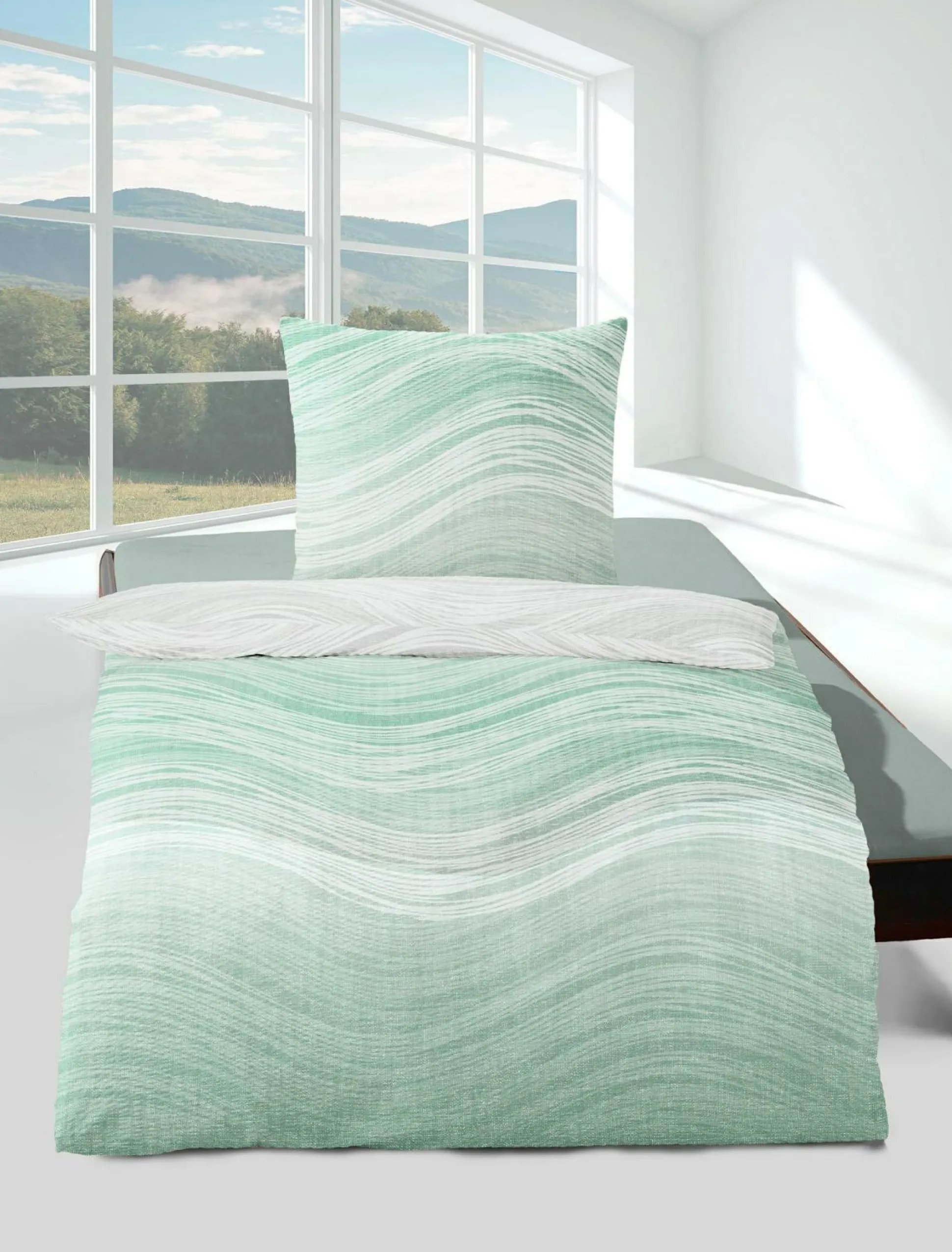 Bettwäsche Seersucker grün