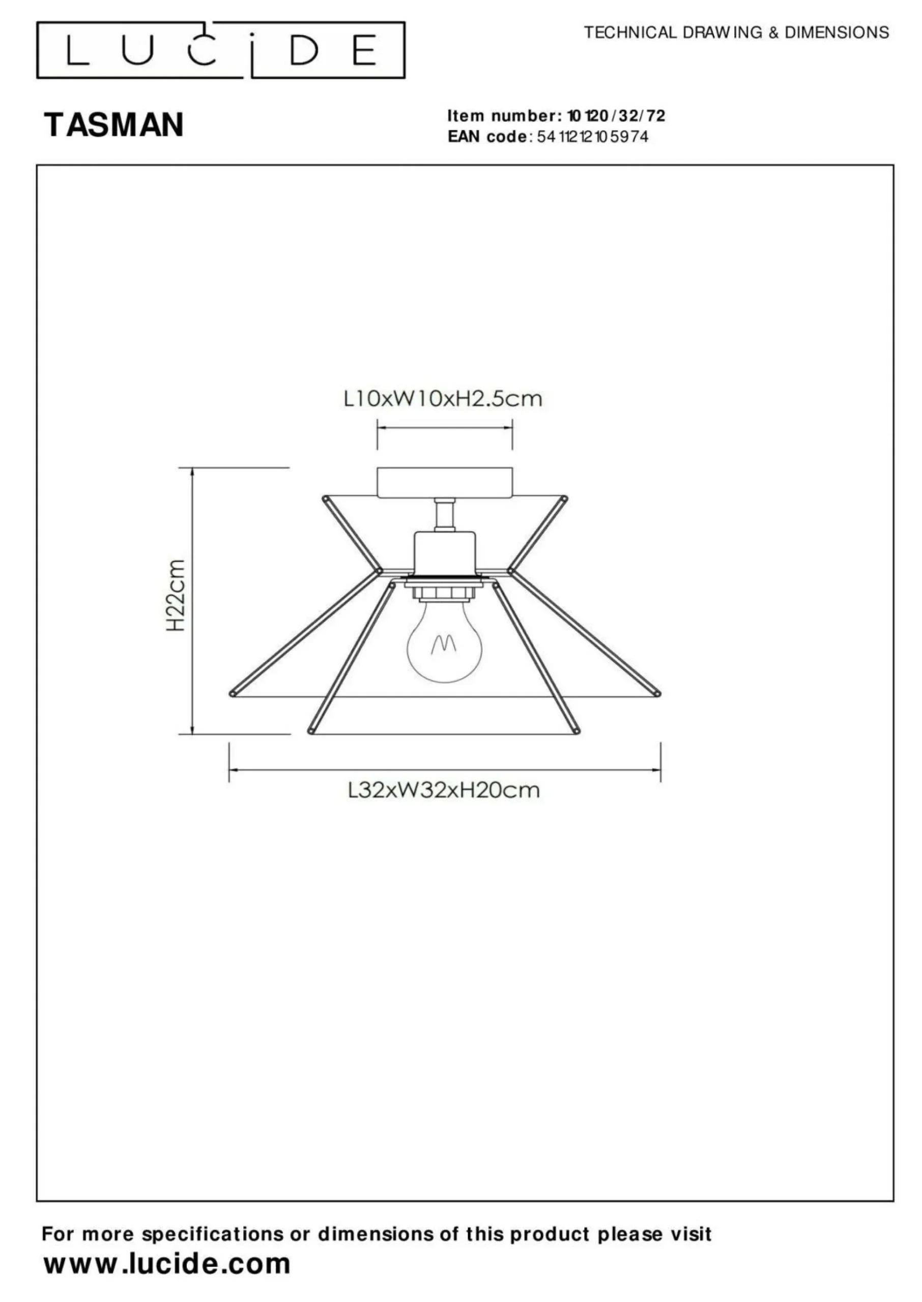 Deckenleuchte TASMAN