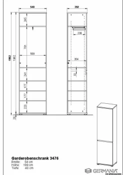 Garderobenschrank HARPER GENT