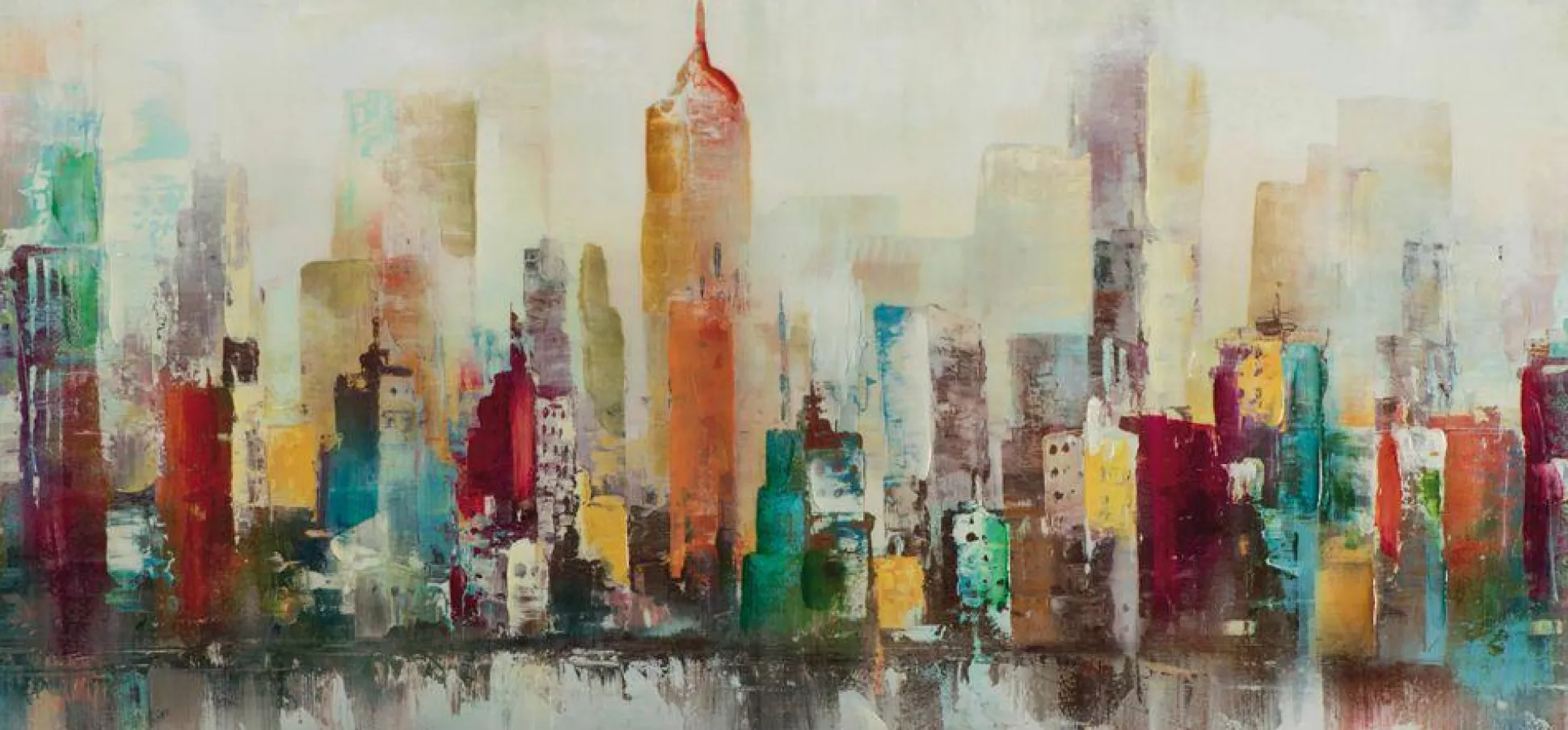 Gemälde FARBENFROHE SKYLINE