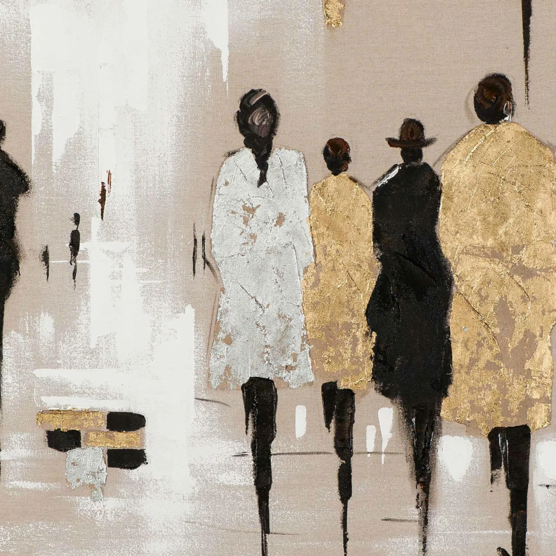 Gemälde MODENSCHAU GOLD/SILBER