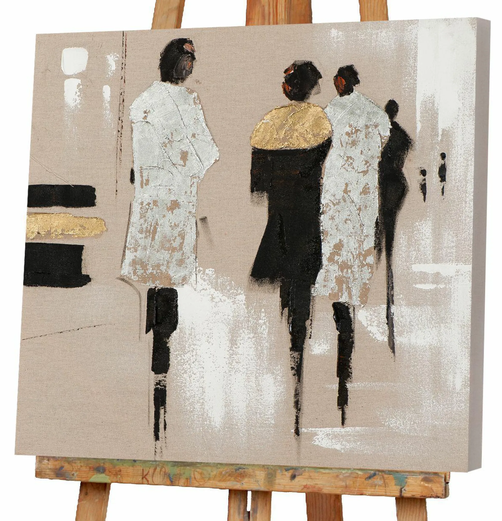 Gemälde MODENSCHAU GOLD/SILBER