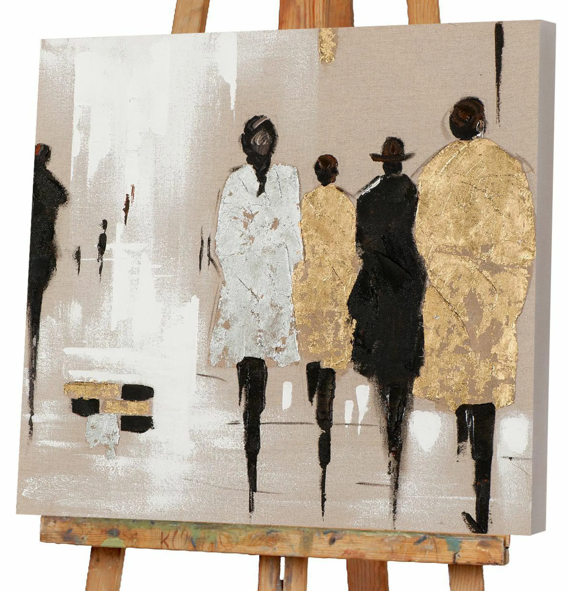 Gemälde MODENSCHAU GOLD/SILBER