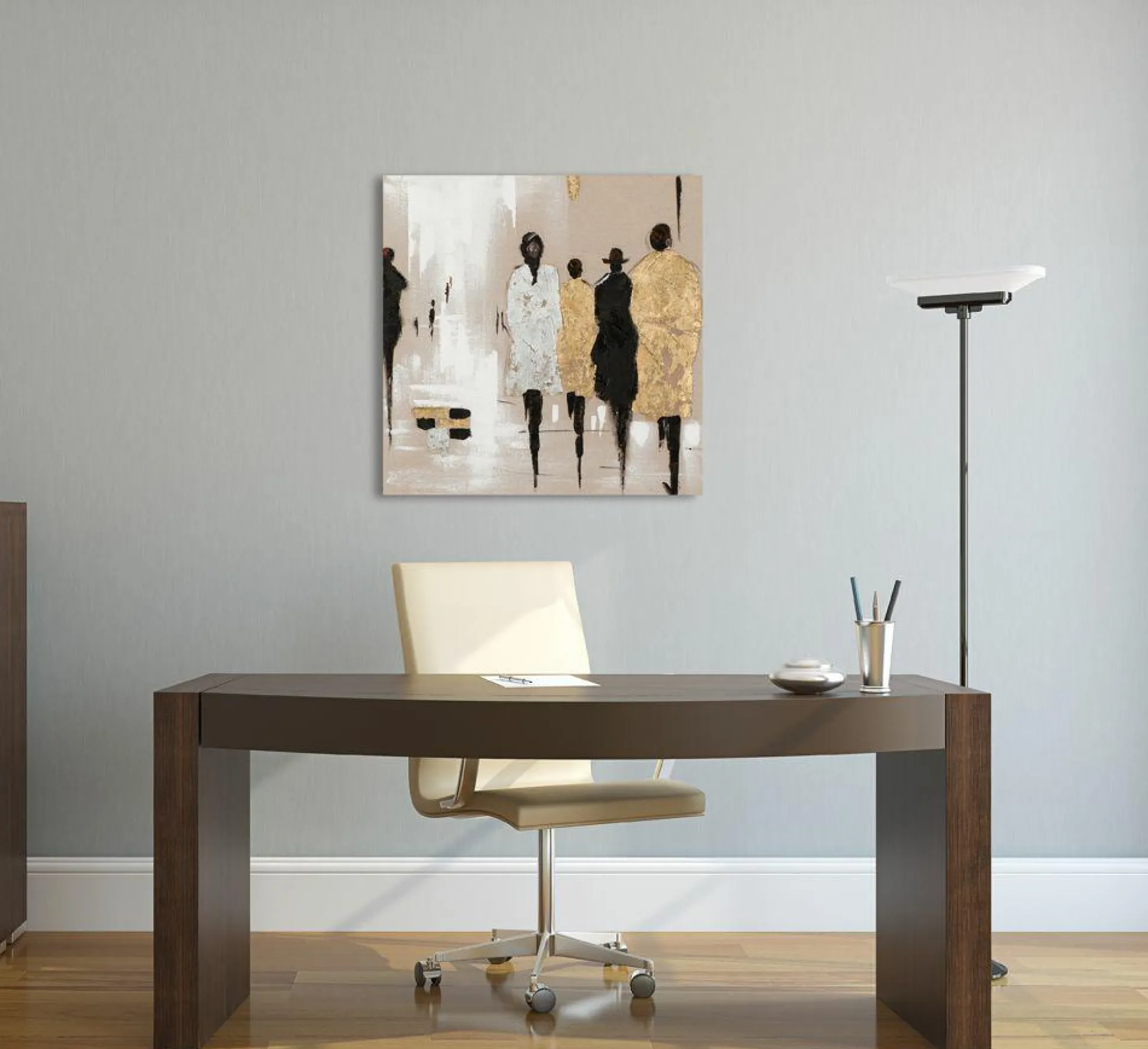 Gemälde MODENSCHAU GOLD/SILBER