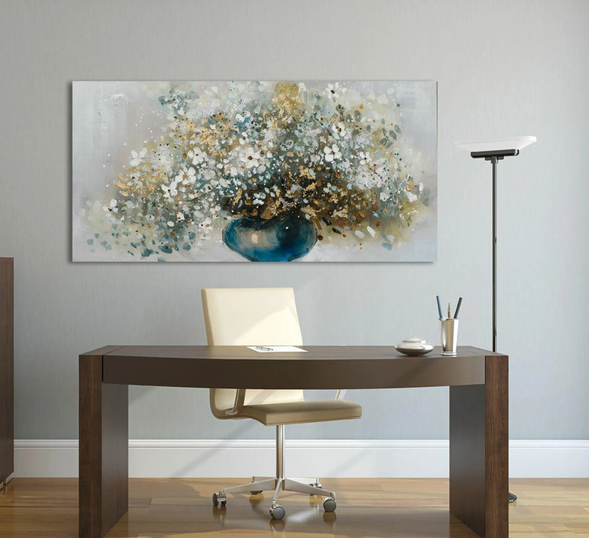 Gemälde STRAUSS MIT WILDBLUMEN