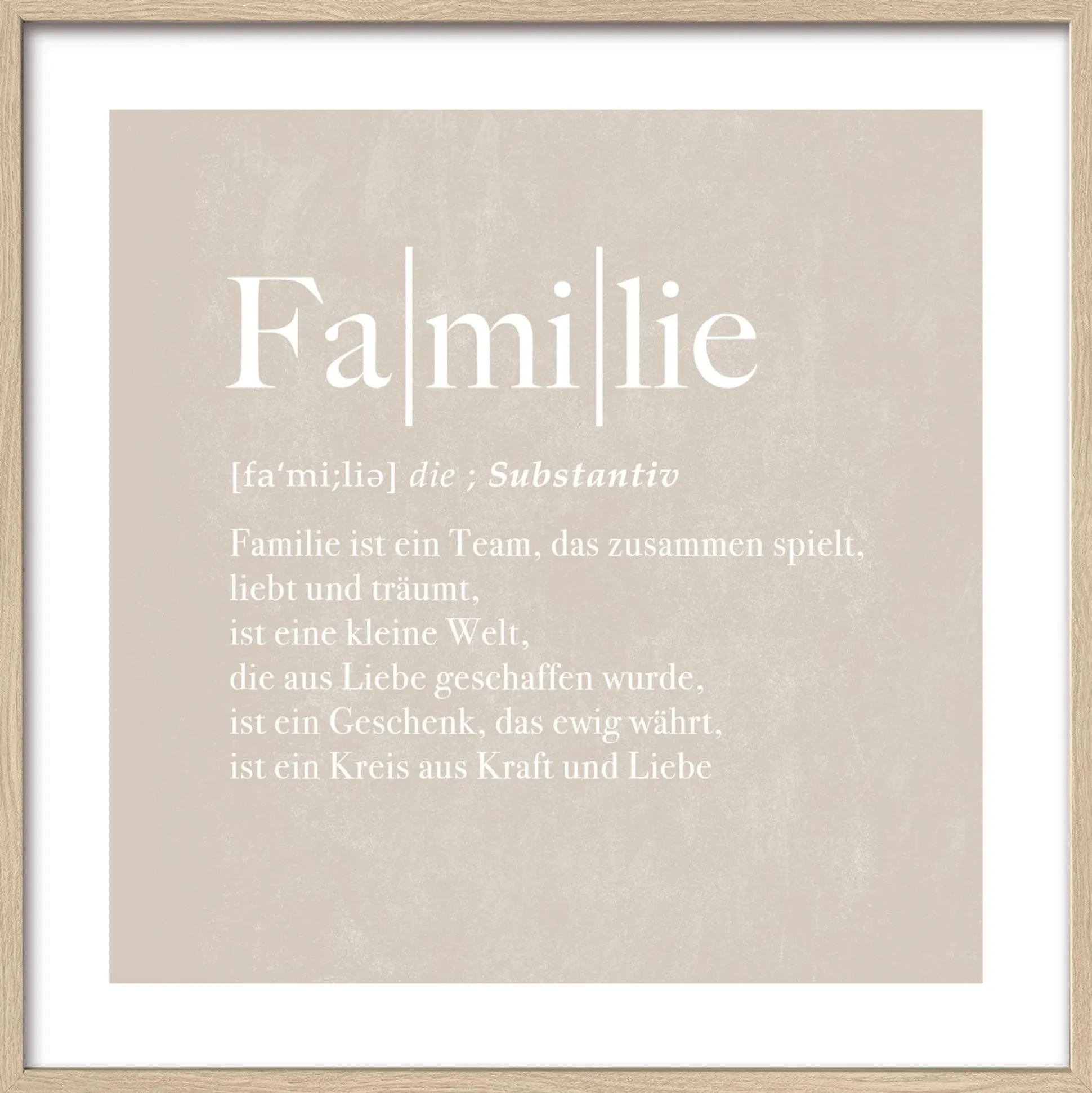 Gerahmtes Bild FAMILIE