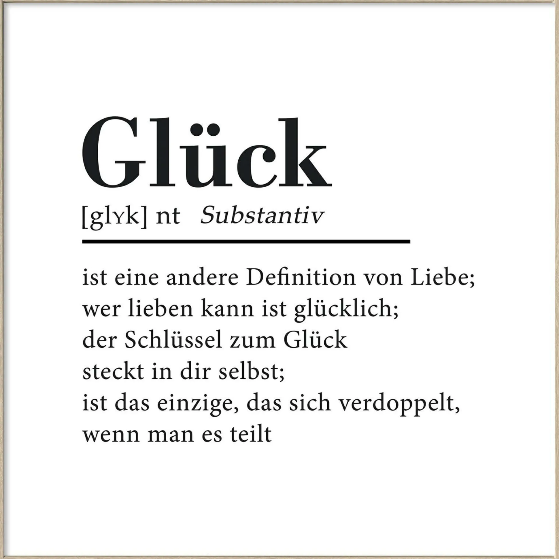 Gerahmtes Bild GLÜCK