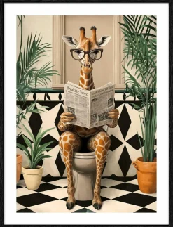 Gerahmtes Bild LUSTIGE GIRAFFE