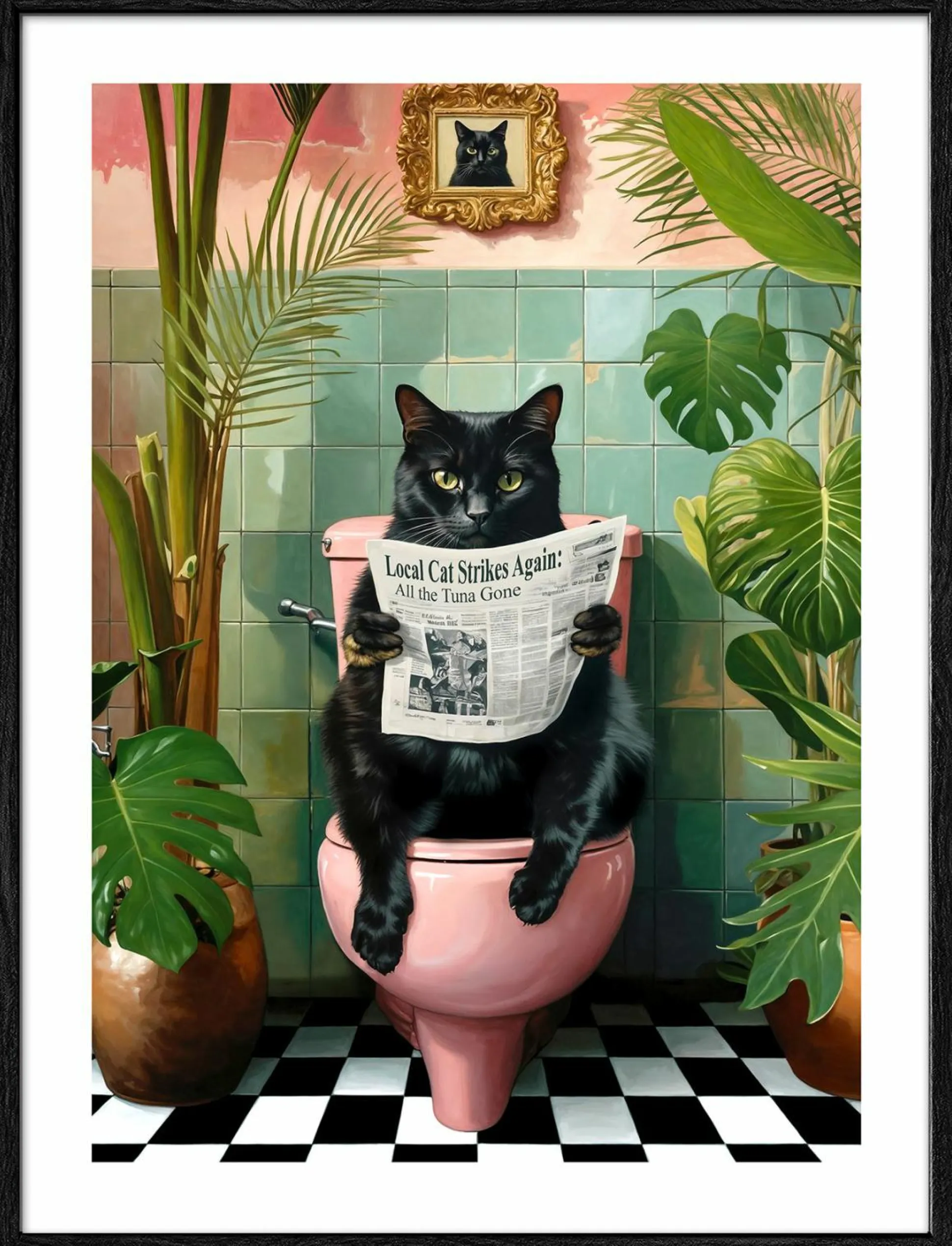 Gerahmtes Bild LUSTIGE KATZE