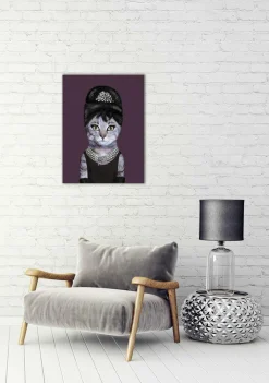 Glasbild AUDREY HEPBURN KATZE