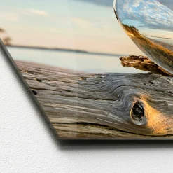 Glasbild DROP ON WOOD