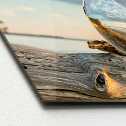 Glasbild DROP ON WOOD