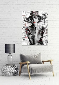 Glasbild 70´er SCHLAPPHUT