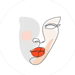 Glasbild FACE LINES IV