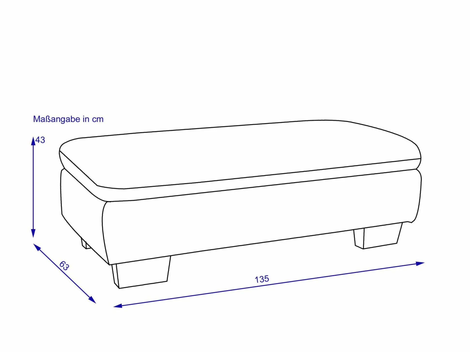 Hocker SYSTEMPOLSTER XXL aufklappbar MARGO