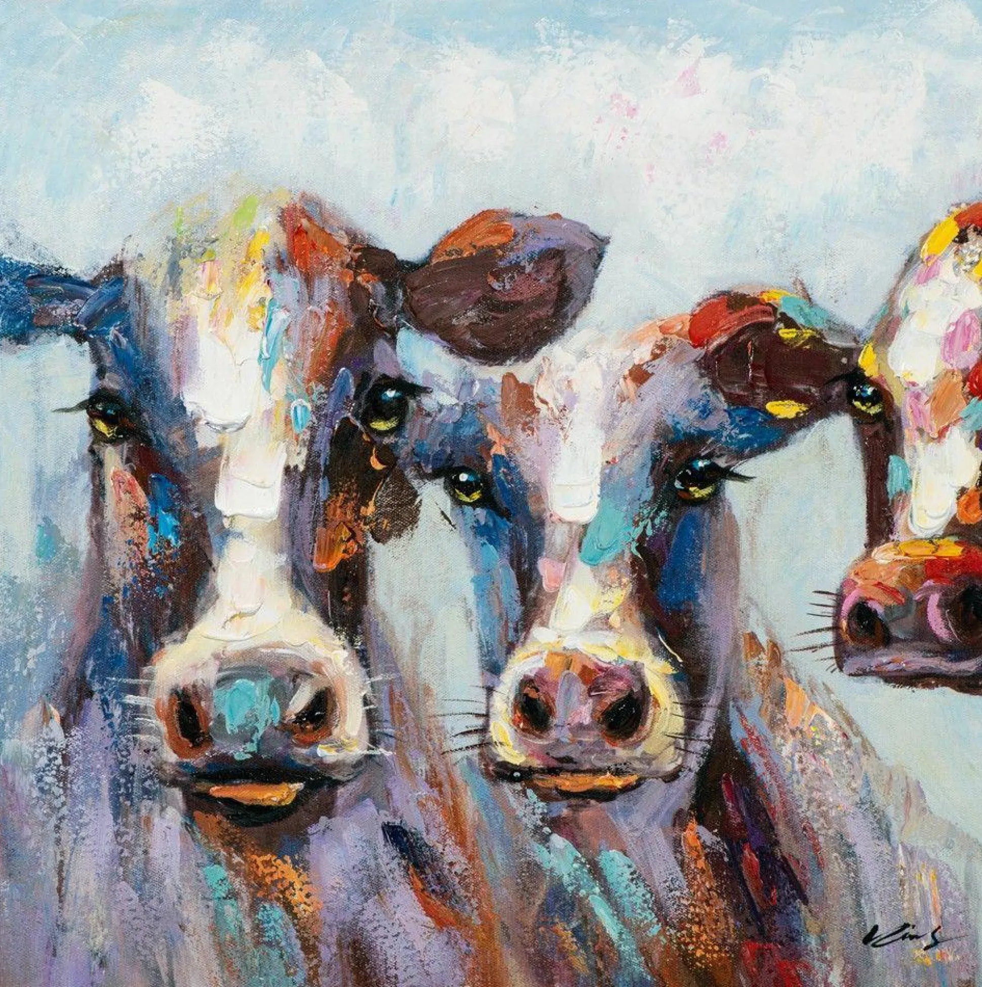 Keilrahmenbild BUNTE KÜHE