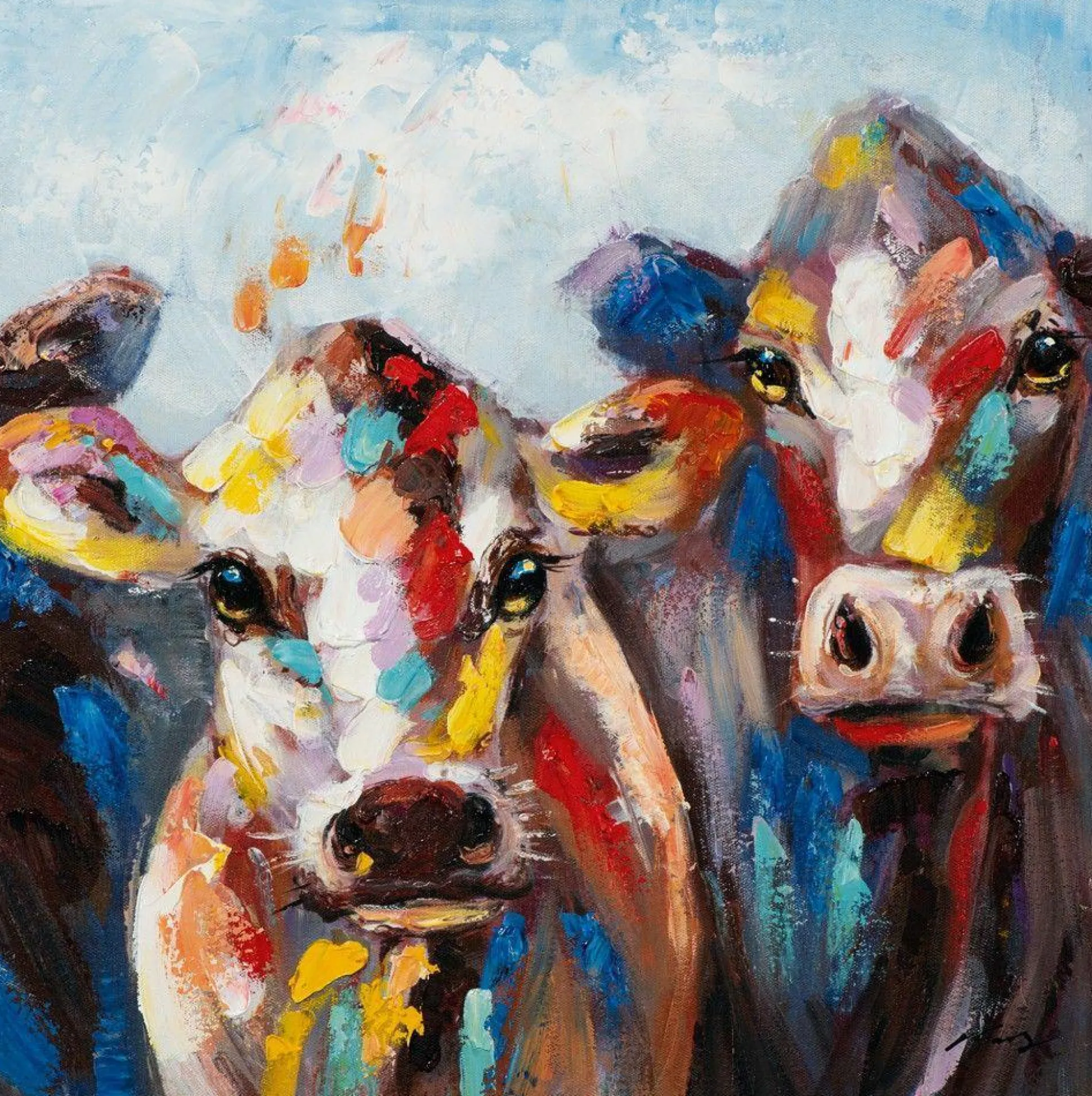 Keilrahmenbild BUNTE KÜHE