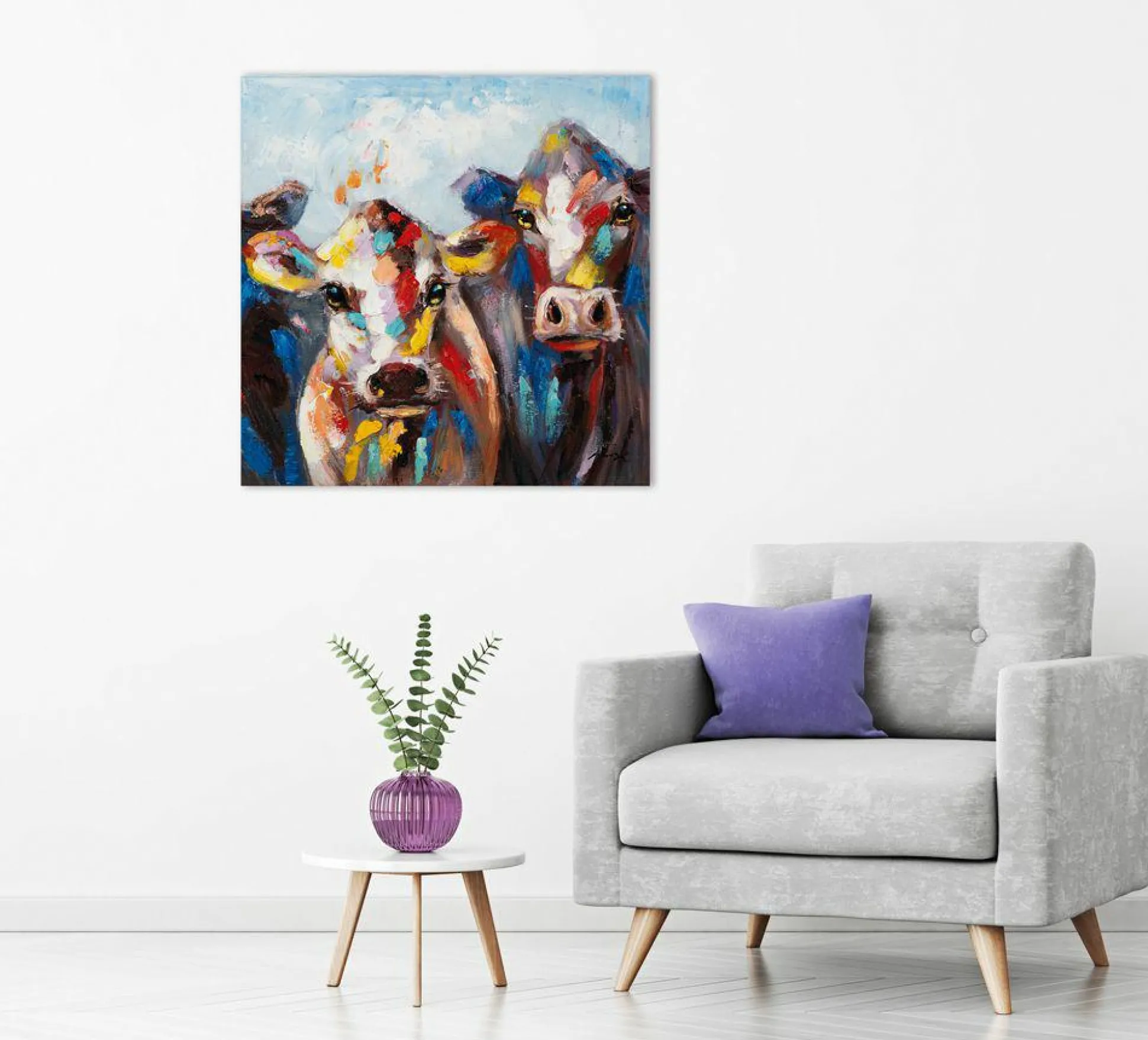 Keilrahmenbild BUNTE KÜHE