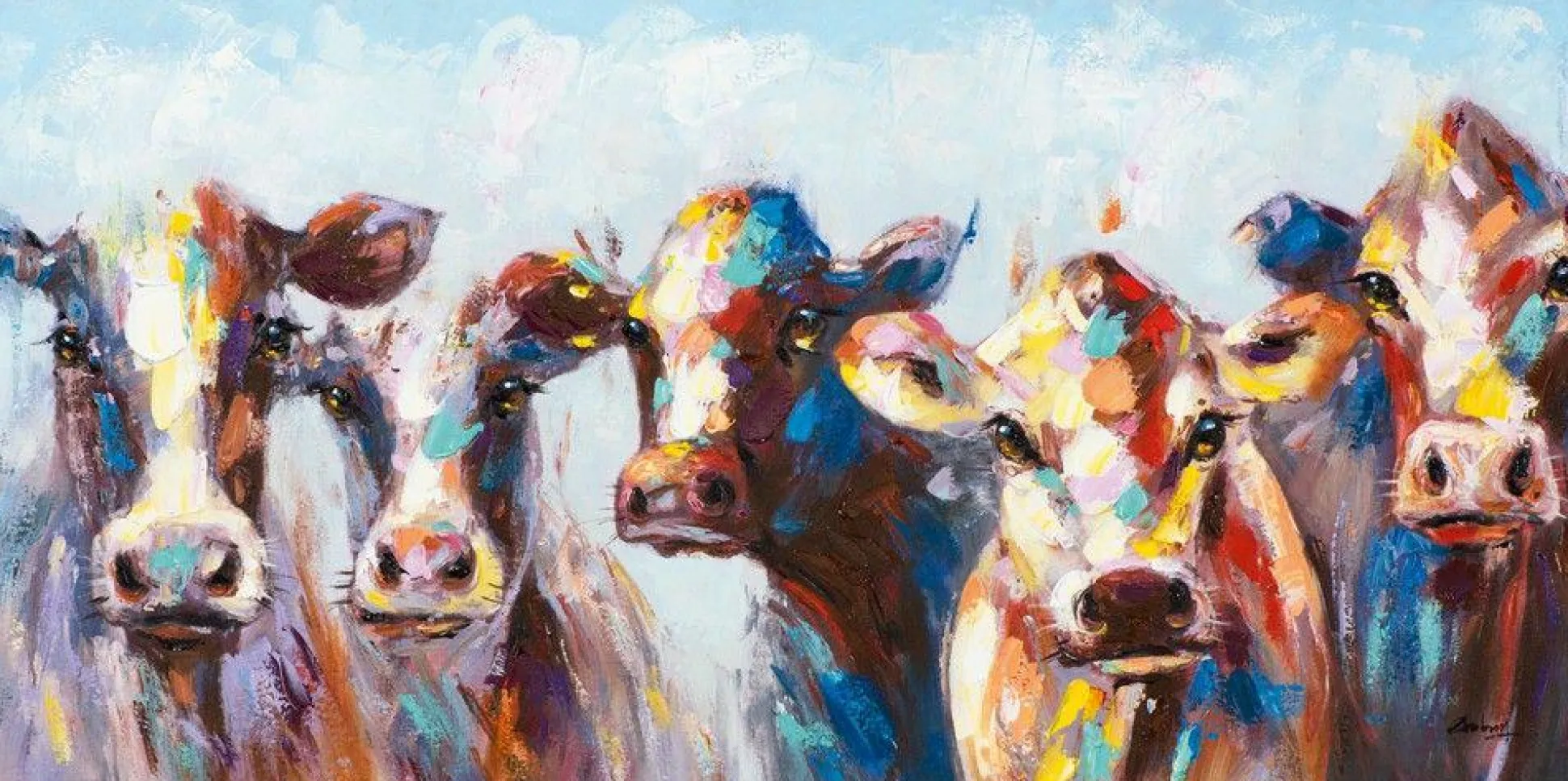 Keilrahmenbild ERSTAUNTE KÜHE