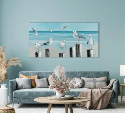 Keilrahmenbild MÖWEN AM SEE