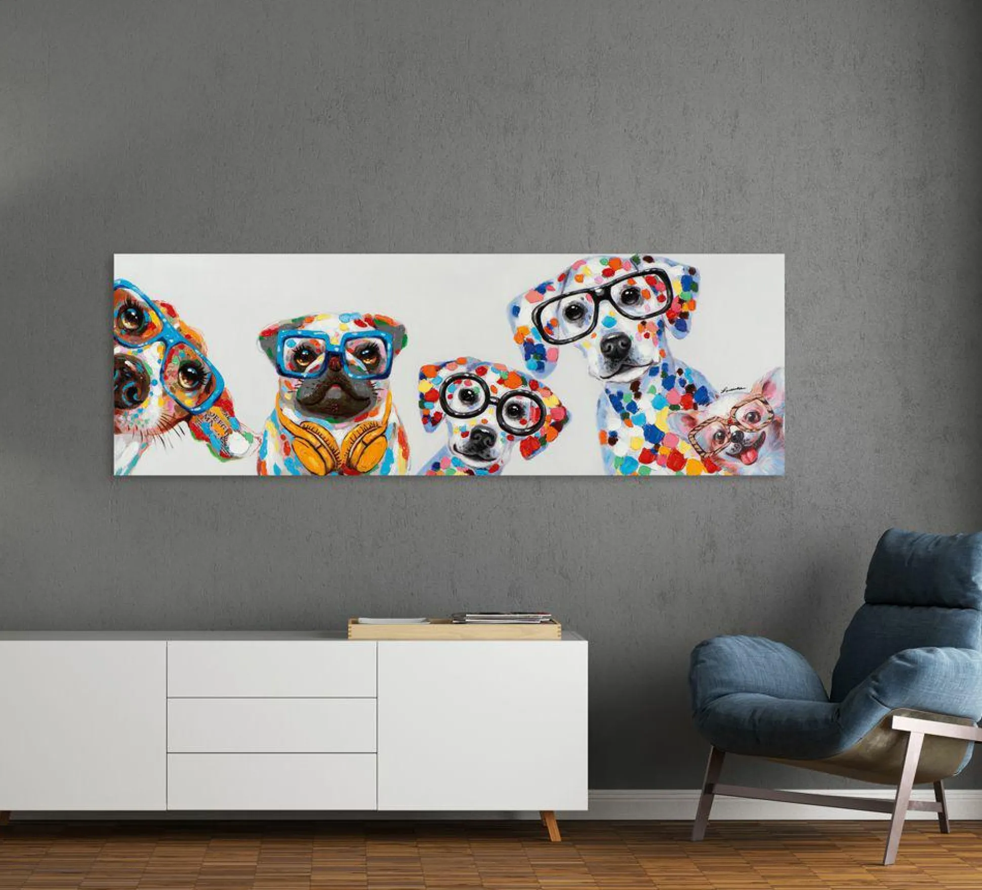 Keilrahmenbild SÜßE HUNDEBANDE