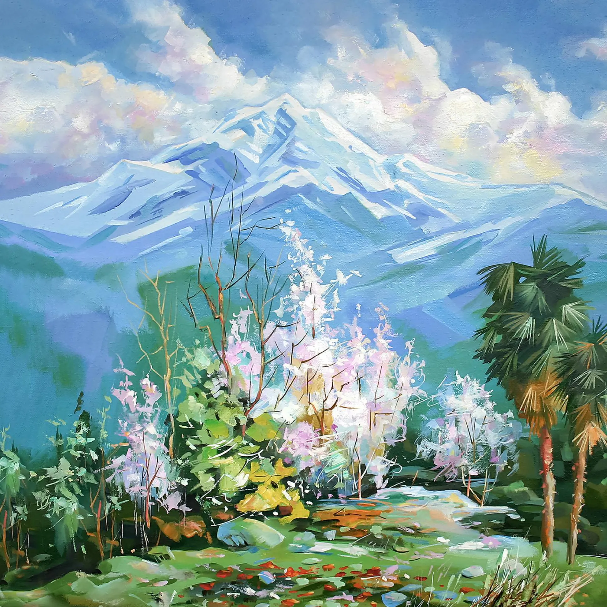 Keilrahmenbild SNOWY MOUNTAINS