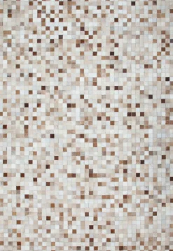 Lederteppich beige