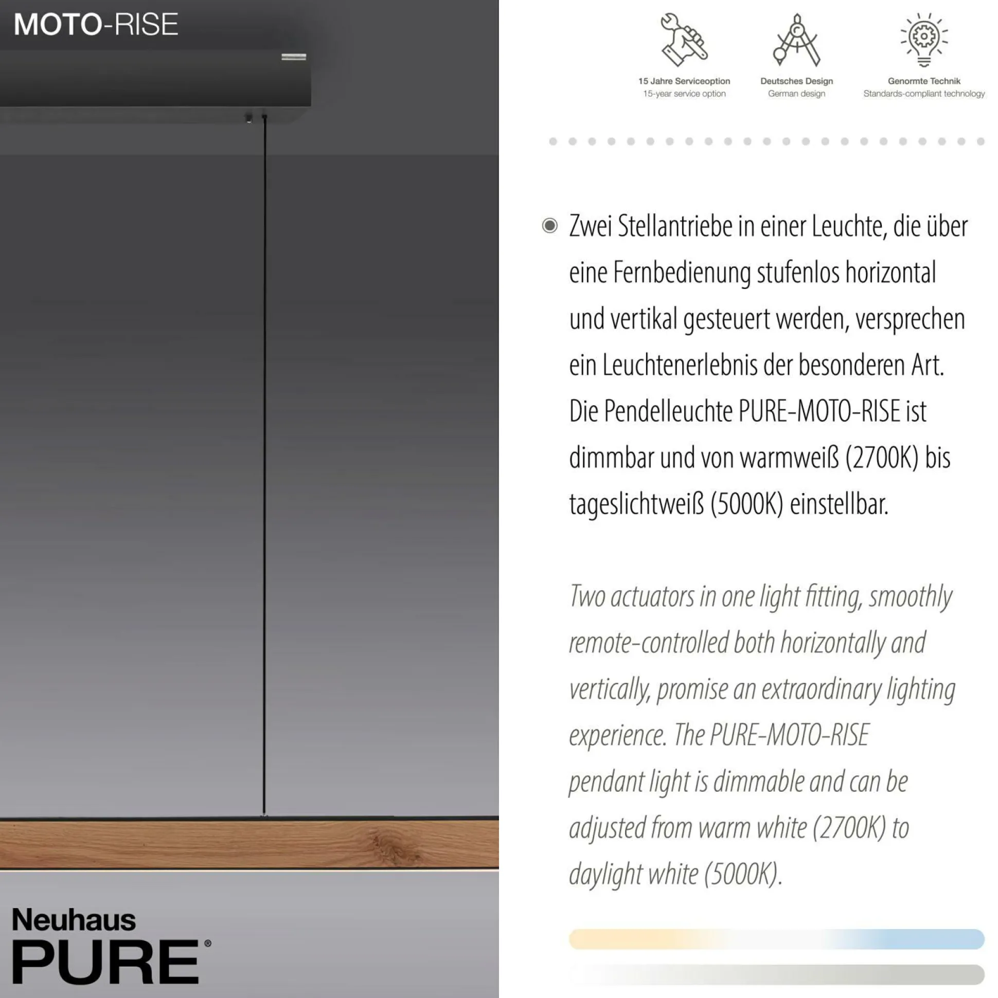 Pendelleuchte PURE MOTO-RISE