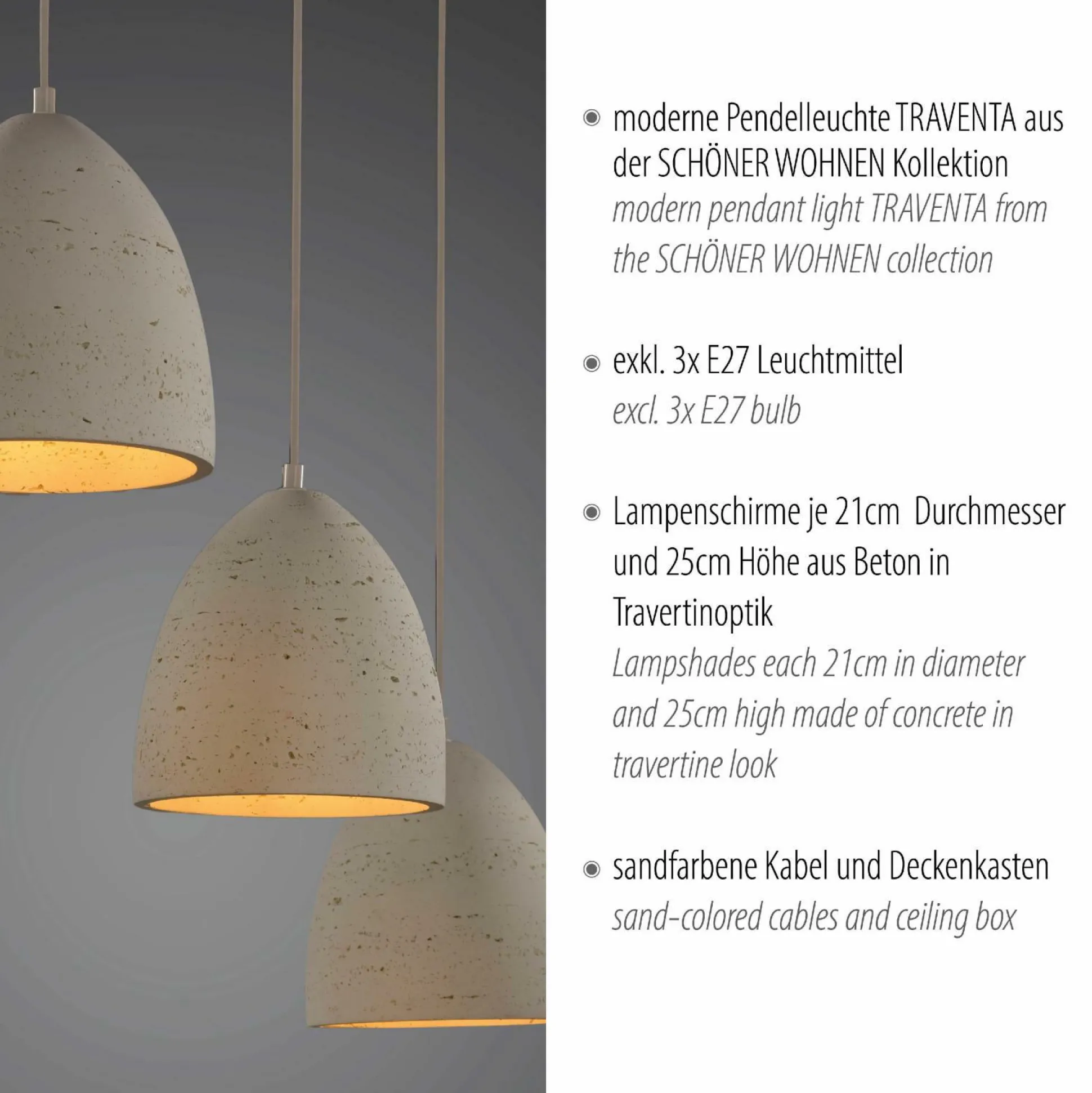 Pendelleuchte SCHÖNER WOHNEN TRAVENTA