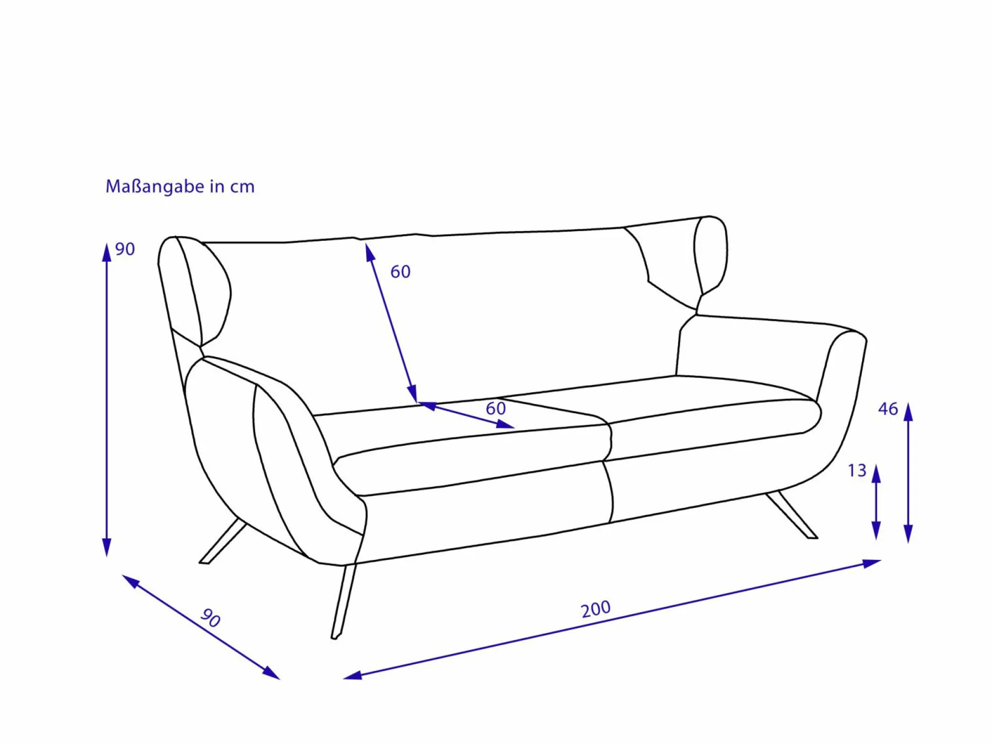 Sofa 2,5 Sitzer CHARLSTON