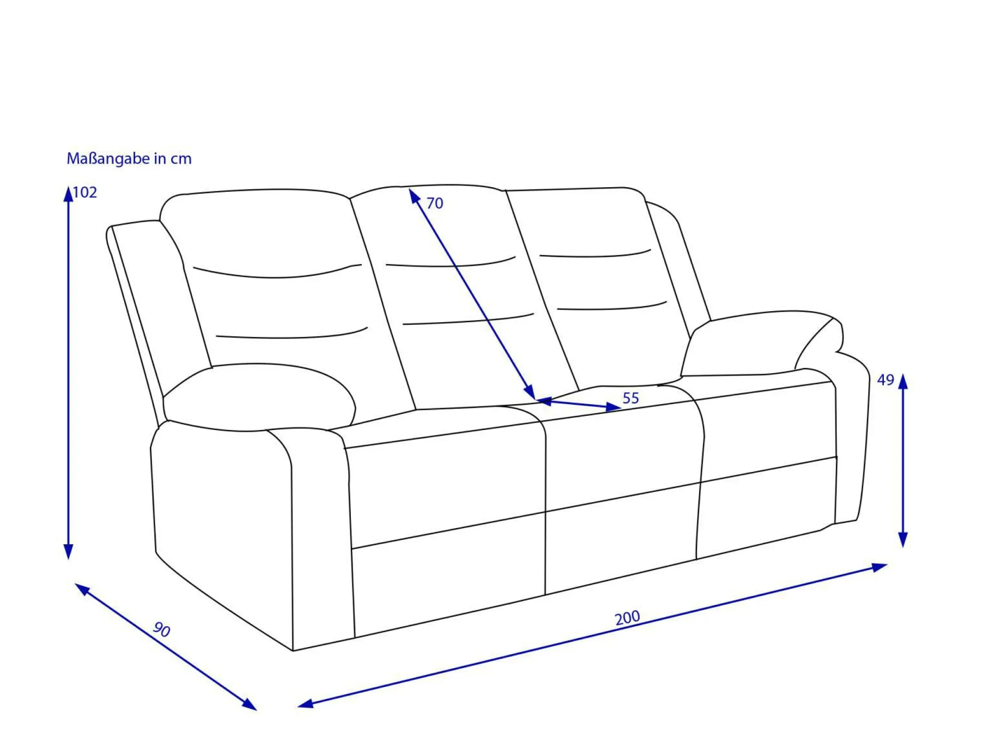 Sofa 3 Sitzer HARPER HUAMBO