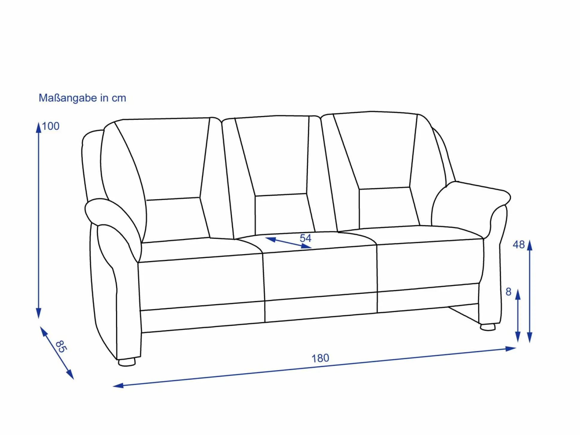 Sofa SYSTEMPOLSTER 3 Sitzer PALLADION