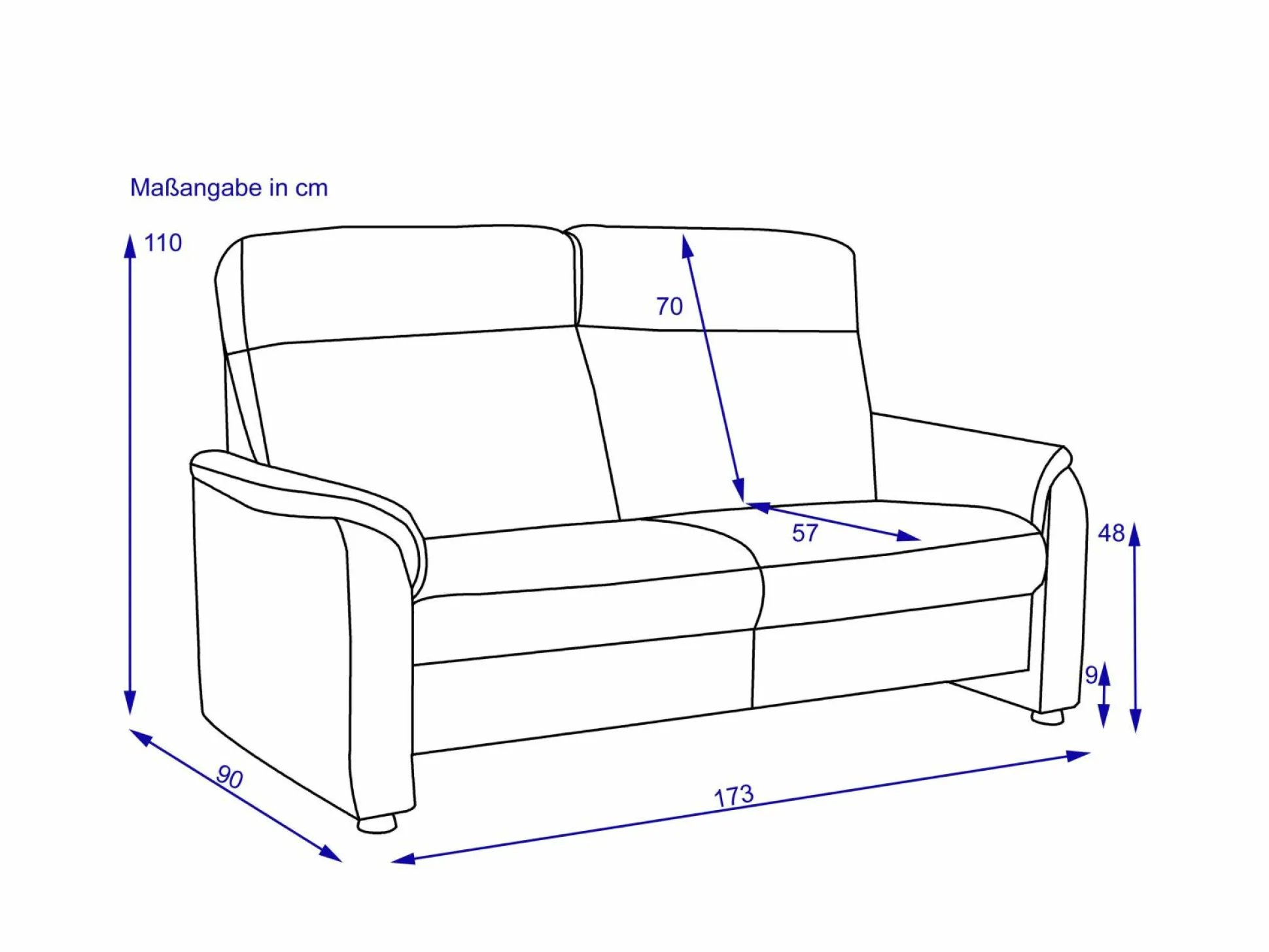 Sofa SYSTEMPOLSTER 2,5 Sitzer PAULA