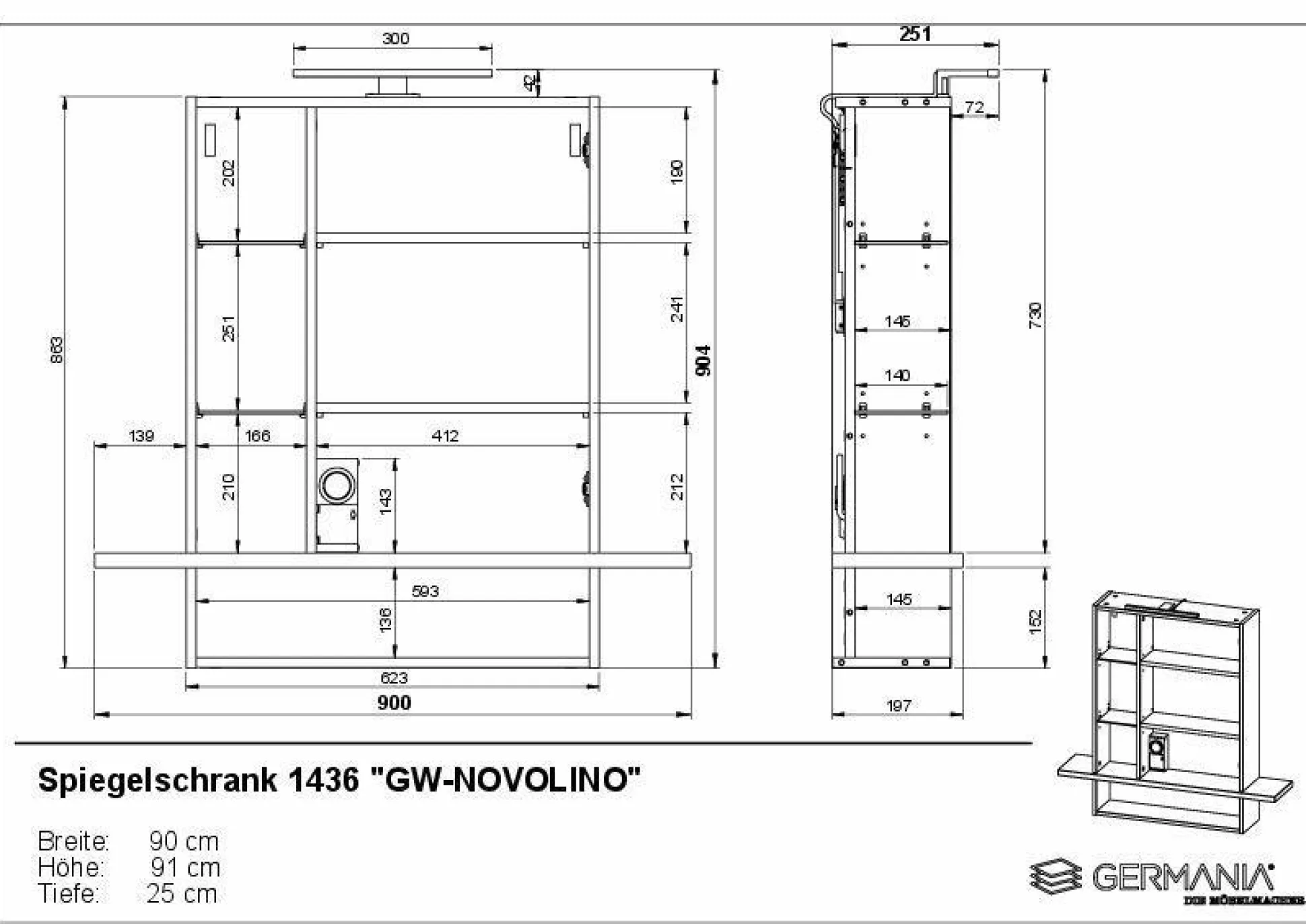 Spiegelschrank Novolino