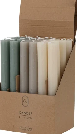 Stabkerze weiß/grau/grün