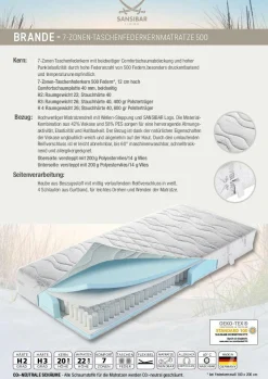 Taschenfederkernmatratze SANSIBAR BRANDE