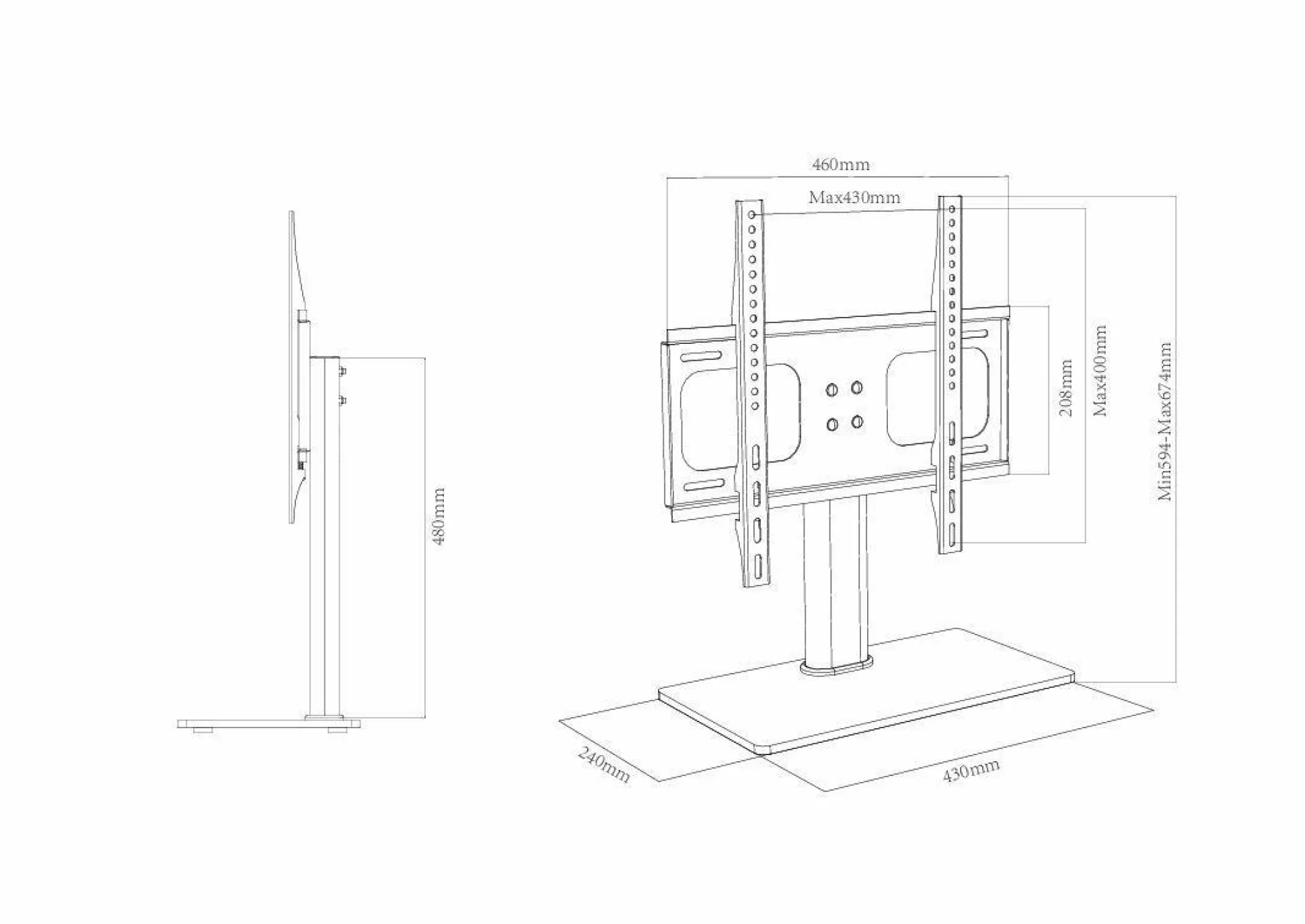 TV Tisch-Standfuß B-TTS 400