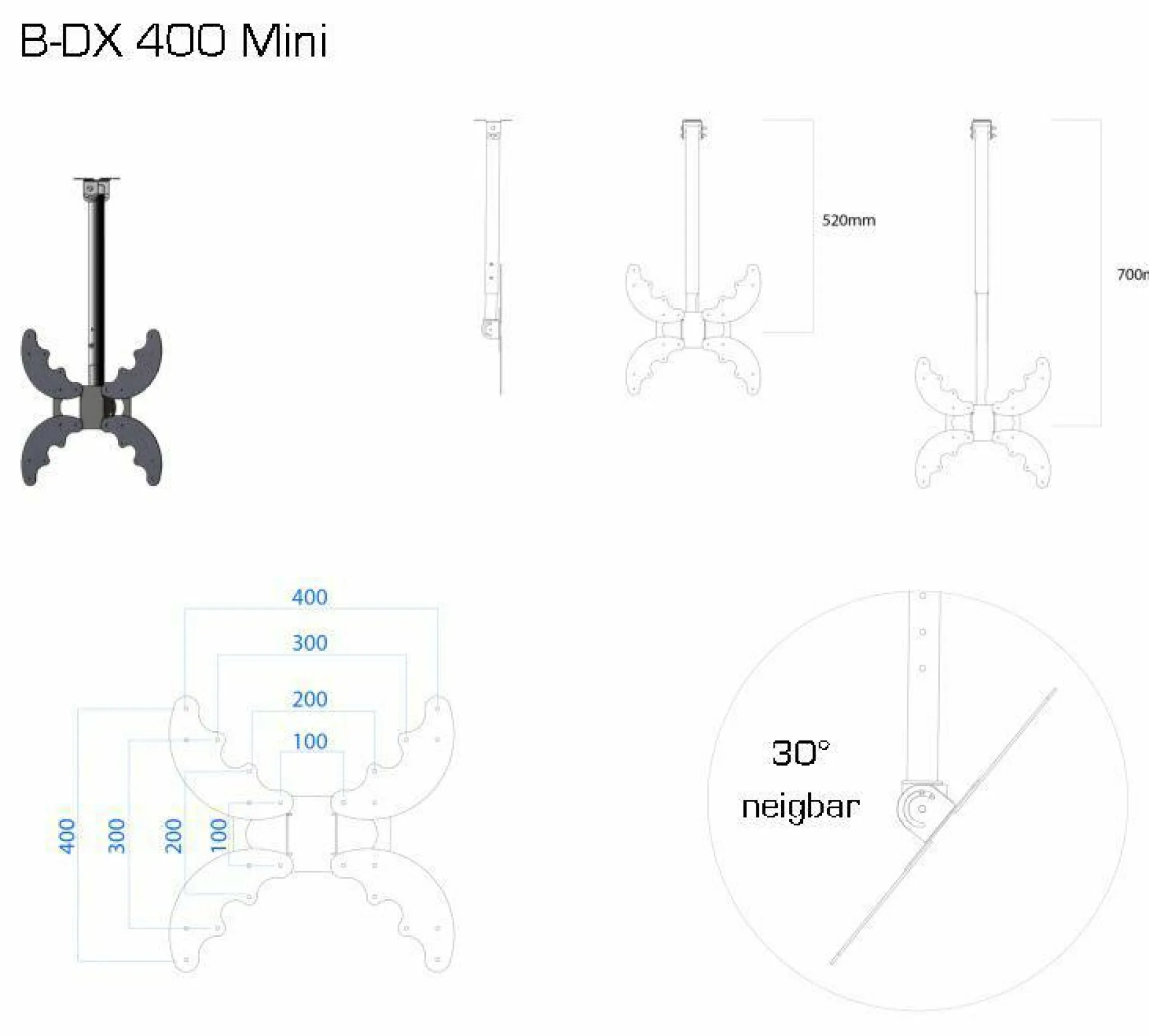 TV-Deckenhalterung B-DX400MINI