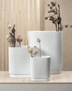 Vase ART DECO weiß matt