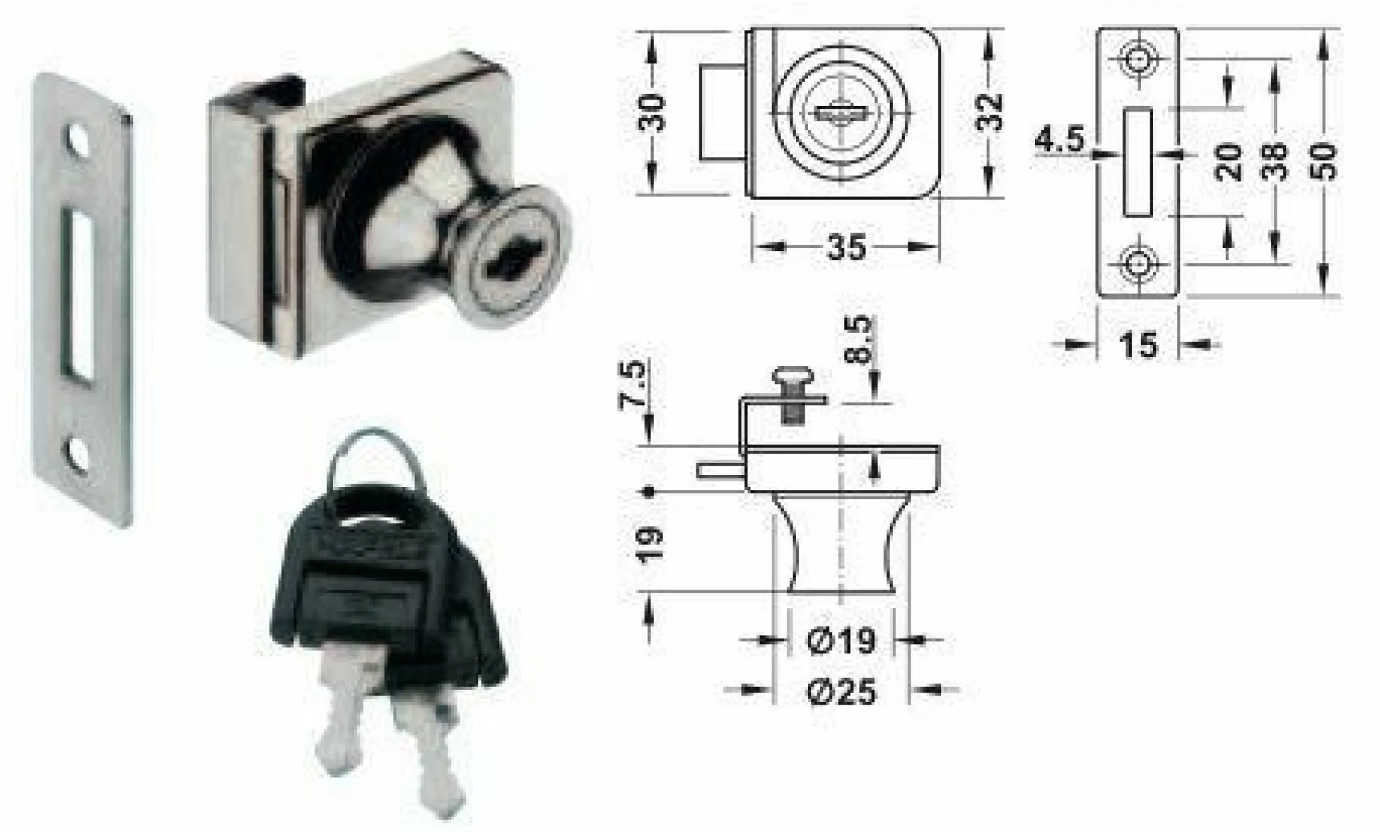 Vitrinenschloss Sicha