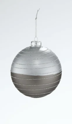 Weihnachtskugel GRAU/SILBER