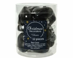 Weihnachtskugel-Box Herzen SCHWARZ