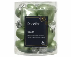 Weihnachtskugel-Box Herzen MATCHAGRÜN