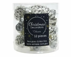 Weihnachtskugel-Box Zapfen SILBER