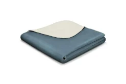 Wohndecke BASIC blue-ecru